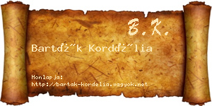 Barták Kordélia névjegykártya